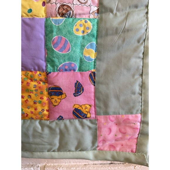 Hand Made Machine Quilted Easter Wall Hanging 31" X 34" w/Loops for Dowel - Picture 2 of 5